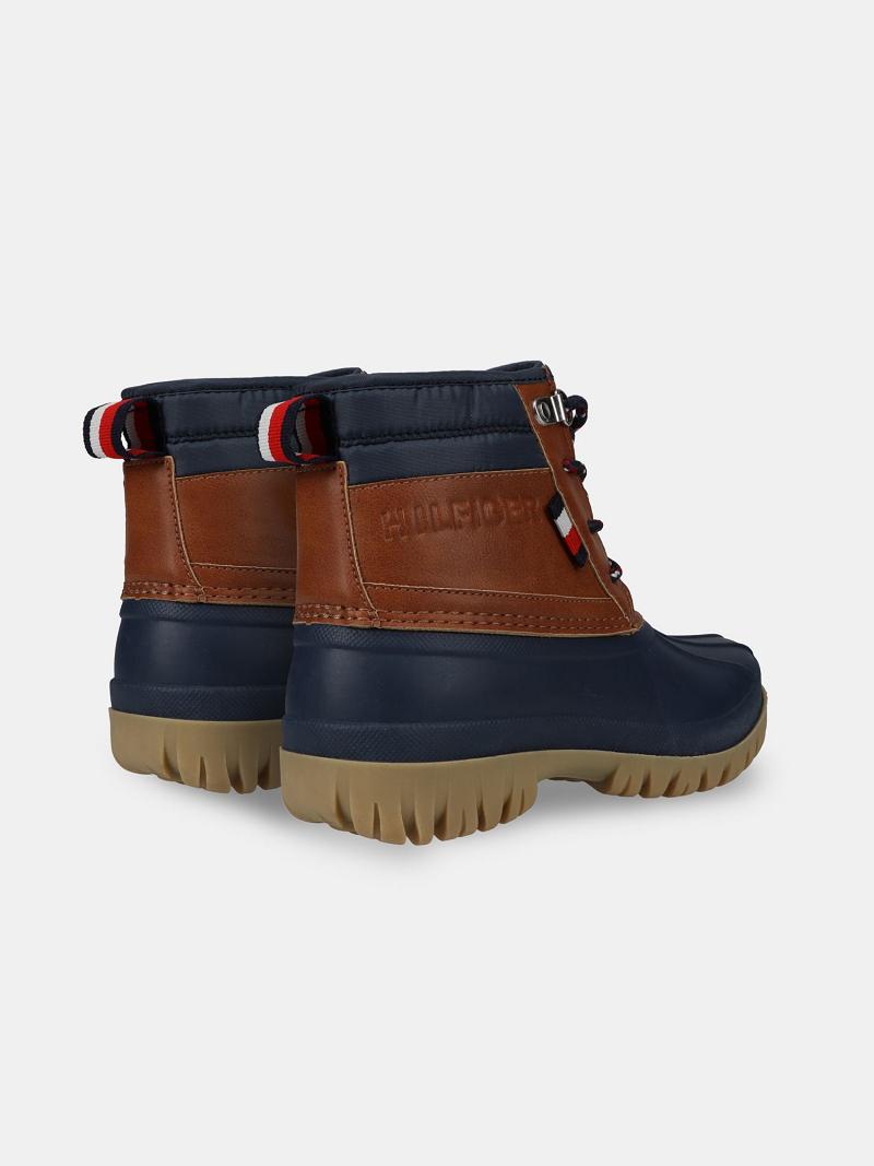 Fiú Tommy Hilfiger Big Duck Boot Tornacipő Barna Sötétkék | HU 2319VRW